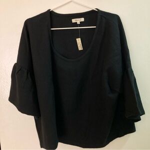 Madewell Texture and Thread Gathered Sleeve Top